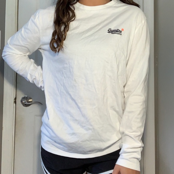 Superdry White Long Sleeve Tee - Picture 1 of 6